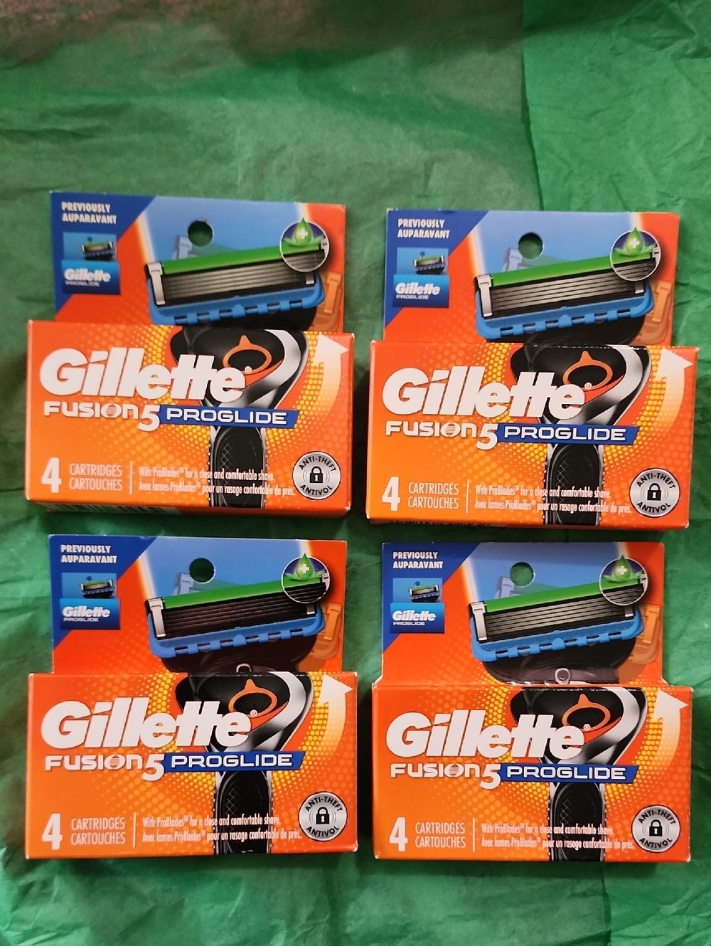 4 Packs~Gillette Fusion5 ProGlide Razor Cartridges (16 Cartridges) SEALED